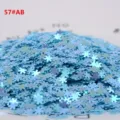 5mm Laser Schneeflocken Pailletten für Nail Art DIY, hellblaue Glitzer Flocken Zubehör. - AB Seeblau
