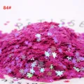 Rosa Laser Schneeflocke Nagel Pailletten 5mm 10g glitzernd DIY Glitzer Flocken für Zubehör. - AB Rosenrot