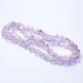 14mm cuentas de vidrio con forma de flor pétalo morado iridiscente DIY collar pulsera - 14 mm aprox. 60 piezas/hira / 02 Violeta claro AB