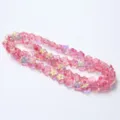 Detalle de cuentas de flores de vidrio rosa con revestimiento iridiscente para joyería. - 14 mm aprox. 60 piezas/hira / 05 Rojo sandía
