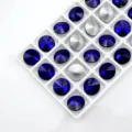 Dark blue pointed back crystal rhinestones glass gems for DIY jewelry making and nail art. - Dark Blue