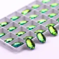 Piedras de estrás de vidrio verde en forma de gota para coser accesorios de ropa DIY variante - 17x28mm 12 Piezas/Paquete / 51 Verde Colorido Amarillo