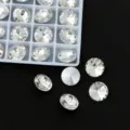 Round pointed bottom glass rhinestones for DIY jewelry making and sparkling nail art crafts. - 6mm 84pcs/pack / White