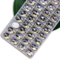 Flache ovale Strasssteine zum Annähen mit Doppellöchern Glas für DIY Bekleidung. - 11x16 mm 36 Stk./Packung / 21 Goldener Champagner