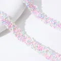 Colorful resin drill strip pastel crystal tape DIY decorative adhesive ribbon trim craft - 13mmx90cm / Macaron Color