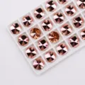 14mm rose gold rivoli sew-on glass rhinestones flatback crystals for diy garments accessories. - 14mm 28 Pieces/Pack / Rose Gold