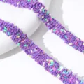 Colorful resin drill strip with hot melt adhesive, purple sparkling rhinestone tape for crafts decoration - 13mmx90cm / Purple