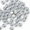 Clear round acrylic claw rhinestones with 4-hole base for DIY sewing crafts jewelry making. - 8mm 50 Counts / 1 White