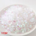 Lentejuelas de corazón iridiscentes para manualidades DIY, nail art y accesorios. - Blanco transparente AB colorido