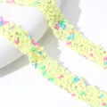 Yellow resin drill strip with hot melt adhesive for shoe bag decoration DIY crafts. - 13mmx90cm / Yellow