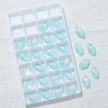 Kristal paard oog strass platte knoppen voor DIY handwerk naaien jurk decoratie - Meerblauw opaal mocha