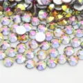 Strass planos AB de alta calidad para nail art y creación de joyas DIY con brillo deslumbrante. - 306 Púrpura ahumado claro mágico (fondo plateado)