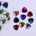 Triangle glass rhinestones sew on flatback crystal stones for DIY clothing garments craft accessories. - 42 Random Mixed Colors