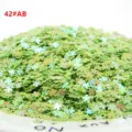 Paillettes a trifoglio laser verde per artigianato fai-da-te e accessori di abbigliamento. - 10g/Confezione / AB Verde Frutta