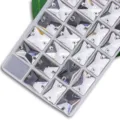 Strass en cristal rectangulaire en verre boutons à coudre double trou pour vêtements DIY - 8x10mm 48 Pièces/Paquet / Blanc 01