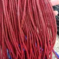Red rhinestone cord chain trim for DIY hair accessories, bags, shoes, and apparel decoration. - 4mm 1 Yard/0.9m / Bright Red