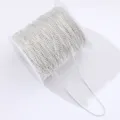 Close-up of a spool of shiny silver tiny bead chains for DIY nail art and craft decor. - 1.5mm 10m/Roll / Silver White
