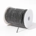 Sparkling rhinestone cord spool, multi-row diamond rope trim for DIY shoes, bags, and hair acc. - 4mm 1 Yard/0.9m / Gun Black