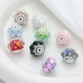 DIY colorful flower beads faceted large hole charm beads for beaded pens bracelets bag chains - 22mm / Multicolor