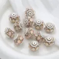DIY Flower Beads Beige Pearl Iridescent Diamond Beaded Pen Bracelet Accessories 10pcs - 22mm / Champagne