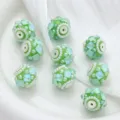 Green DIY flower ball beads accessory, faceted bead variant for jewelry making and crafts. - 22mm / Green