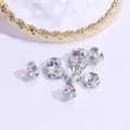 Cuentas espaciadoras de diamantes de imitación plateados, dijes de rueda de cristal colorido. - 4mm 50 Piezas/Paquete / Plata AB