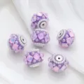 Purple DIY flower ball beads rhinestone diamond spacer charms for handmade bracelets jewelry making - 22mm / Purple
