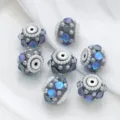 DIY Flower Ball Beads Blue Diamond Pearl Accents Craft Bracelet Beading Accessory Variant - 22mm / Fantasy Blue