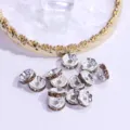 Abalorios Separadores Rondelle Strass Metal Plateado Cristal Accesorios Joyería DIY - 4mm 50 Piezas/Paquete / Amarillo cristal plateado
