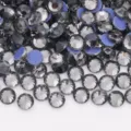 Wholesale flatback glass rhinestones for DIY crafts, nail art, and sparkling garment decor. - SS10 / 301 Transparent Black