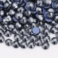 Black flatback rhinestones glass crystals hotfix DIY nail art sparkling diamonds decor - SS10 / 302 Mineral Black