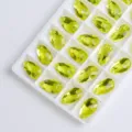 Estrás de cristal amarillo en forma de gota para coser doble agujero para ropa DIY moda - 13x22mm 20 Piezas/Paquete / Amarillo Limón