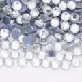 Flatback clear glass rhinestones for nail art and DIY crafts with hotfix glue backing. - SS6 / 01 White