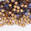 Brown flatback hotfix rhinestones, glass crystal DIY nail art diamond accessories, bulk pack. - SS6 / 07 Crystal Yellow