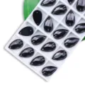 Strass de cristal negro en forma de gota con dos agujeros para trajes de danza DIY. - 11x18mm 28 Piezas/Paquete / Negro