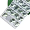 Estrases de Vidrio en Forma de Gota Verde Claro para Coser Cristales Accesorios DIY - 11x18mm 28 Piezas/Paquete / Verde Fruta