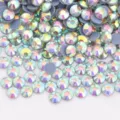 Flatback glass rhinestones with hotfix glue backing, AB crystal gems for DIY crafts and nail art. - SS6 / 61 White AB