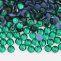 Green flatback glass rhinestones crystal diamonds for DIY crafts, garments, and nail art decor. - SS6 / Dark Green