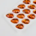 Strass en forma de lágrima naranja para coser con dos agujeros, accesorios de vidrio cristal. - 11x18mm 28 Piezas/Paquete / Rojo Naranja
