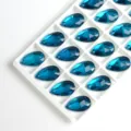 Strass de Vidrio Gota Azul para Coser Cristales Flatback DIY Accesorios de Vestir. - 11x18mm 28 Piezas/Paquete / Azul Pavo Real