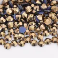 Gold flatback hotfix glass rhinestones for DIY crafts, nail art, and clothing decoration. - Mineral Gold / SS6 (~1.9-2.0mm) 1440 Pcs