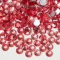 Red glass flatback rhinestones for DIY nail art and phone case decoration accessories. - 203 Water Lily Red