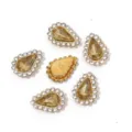 Teardrop rhinestone claw DIY hair clothing accessories, sparkling acrylic decorative gems. - Inner Rhinestones 6x10mm, 100 Pcs/Pack / 18 Crystal Yellow