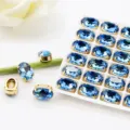 Ovale Strasssteine mit goldenen Krallenfassungen, perfekt für DIY-Kleidungsaccessoires. - 10x14mm 10 Stück/Packung / Goldene Kralle 10