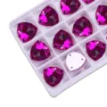 Pink triangle flatback sew-on rhinestones crystals for DIY garments clothing accessories - Rose Red