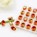 Ovale Kristall Klauenkristalle 10x14mm bunte Strasssteine für DIY Nähbekleidung Handwerk. - 10x14mm 10 Stück/Packung / Goldene Kralle 13