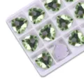Green fat triangle flatback sewing rhinestones crystal glass buttons DIY clothing accessories - 19 Light Green (Fruit Green)
