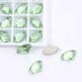 Green axe-shaped sew-on glass rhinestone crystal buttons for DIY wedding dress garments - Fruit Green
