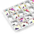 Ovale Kristallglas Strasssteine für Nageldesign DIY Schmuck Dekoration glänzende Diamanten. - 13x18 mm 10 Stk. / 02 Weiß AB