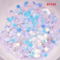 Lentejuelas holográficas de copo de nieve accesorios de ropa DIY brillantes 0510# - 10g/Paquete / Blanco